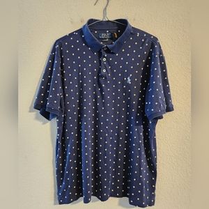 Polo Ralph Lauren Men’s Navy polka dot Classic Fit short sleeve polo size Large
